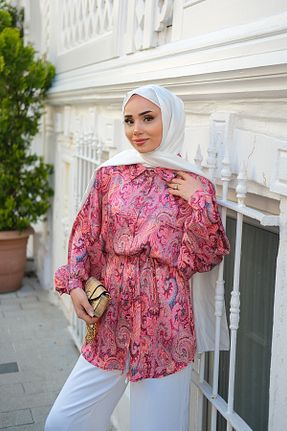 پیراهن حجاب صورتی زنانه رگولار LOCCO - کد 938810835