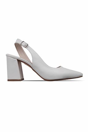 کفش پاشنه بلند کلاسیک سفید زنانه پارچه LAL SHOES & BAGS - کد 746200384