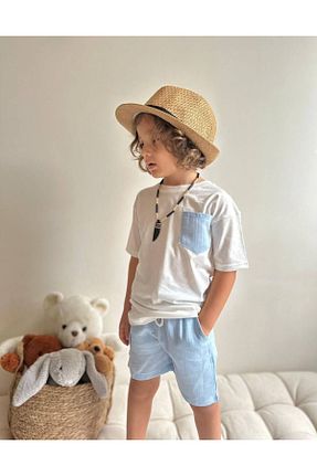 ست بالاتنه و پائین تنه آبی بچه گانه بافتنی Butik - کد 939020959