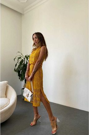 لباس زرد زنانه بافتنی Bebe Plus - کد 681573989