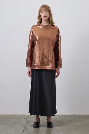 سوئیشرت متالیک زنانه ساده KADRİYE BAŞTÜRK - کد 815743402