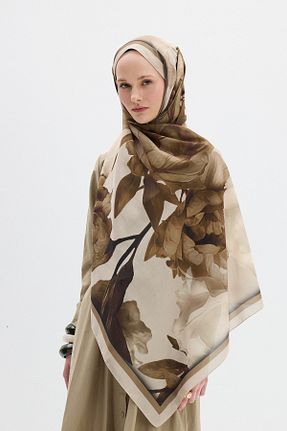 شال بژ زنانه پنبه ای cs camellia scarf - کد 938847056
