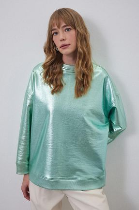 سوئیشرت سبز زنانه ساده Genel Markalar - کد 826518039