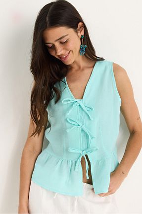بلوز سبز زنانه ساده Bianco Lucci - کد 938848830