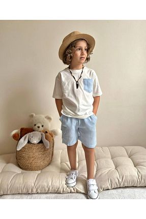 ست بالاتنه و پائین تنه آبی بچه گانه بافتنی Butik - کد 939020959