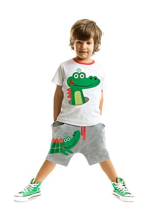شلوارک و برمودا سفید بچه گانه رگولار Denokids - کد 4741973