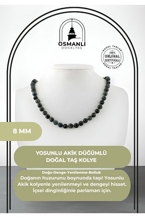 گردنبند جواهر سبز زنانه سنگ OSMANLI DOĞAL TAŞ - کد 678004376