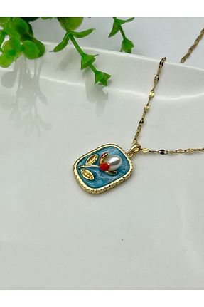 گردنبند استیل ( فولاد ) طلائی زنانه استیل (فولاد) Badiva.Co - کد 938862860