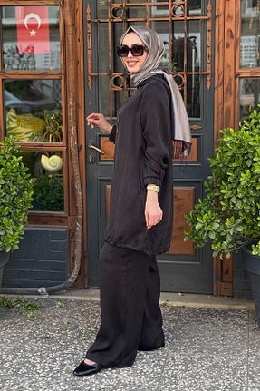 ست بالاتنه و پائین تنه حجاب مشکی زنانه رگولار FUAT GÜRSEN - کد 938870505