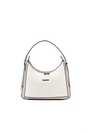 کیف دوشی سفید زنانه چرم مصنوعی Silver Polo - کد 938870252
