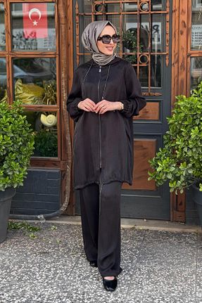 ست بالاتنه و پائین تنه حجاب مشکی زنانه رگولار FUAT GÜRSEN - کد 938870505