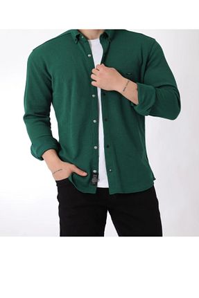 پیراهن سبز مردانه اسلیم فیت TARZZİNG - کد 938865450