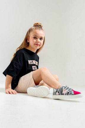 کفش اسنیکر صورتی بچه گانه چسبی mnpc - کد 814196503