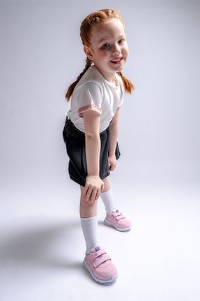 کفش پیاده روی صورتی بچه گانه چرم مصنوعی mnpc - کد 840181826
