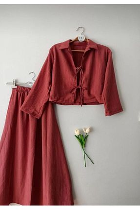 ست بالاتنه و پائین تنه رنگی زنانه بافتنی AVK MODA - کد 938877948
