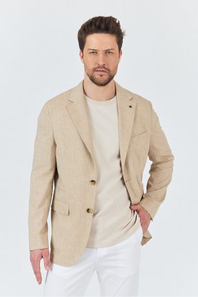 کت بلیزر بژ مردانه مخلوط کتان Frappoli - کد 936692270