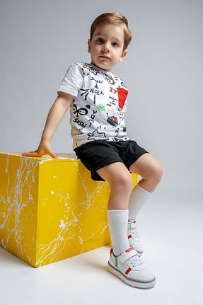 کفش پیاده روی سفید بچه گانه چرم مصنوعی mnpc - کد 901883020