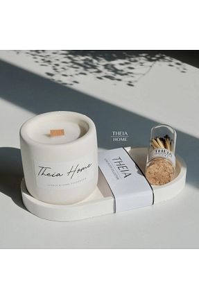 شمعدان و شمع گیر سفید Beton THEIA HOME - کد 754566199