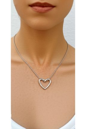 گردنبند استیل ( فولاد ) طوسی زنانه استیل ضد زنگ Mimi Aksesuar - کد 931018516