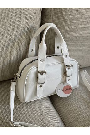 کیف دوشی سفید زنانه چرم مصنوعی BAGLOVİS - کد 938917400