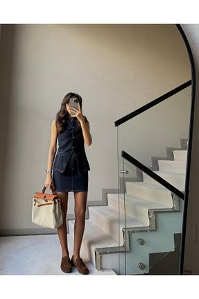 ست بالاتنه و پائین تنه آبی زنانه جین SHOP MY - کد 938917839