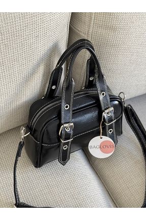 کیف دوشی مشکی زنانه چرم مصنوعی BAGLOVİS - کد 938917476