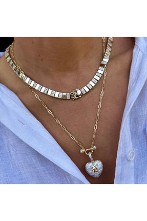 گردنبند استیل ( فولاد ) زرد زنانه روکش طلا neslyaccessories - کد 938921887