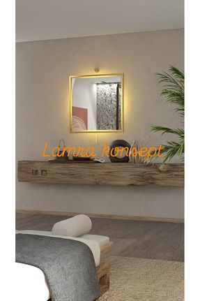 آینه زرد فلزی Lamra Dizayn - کد 927096028