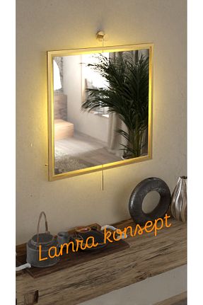 آینه زرد فلزی Lamra Dizayn - کد 927096028