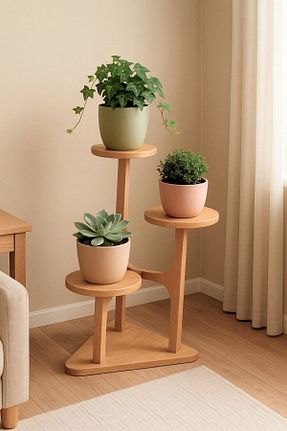 ژاردینیر قهوه ای 60 سانتی متر wooden hands - کد 890340262