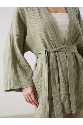 کیمونو و کافتان خاکی زنانه بافتنی LC Waikiki - کد 937417054