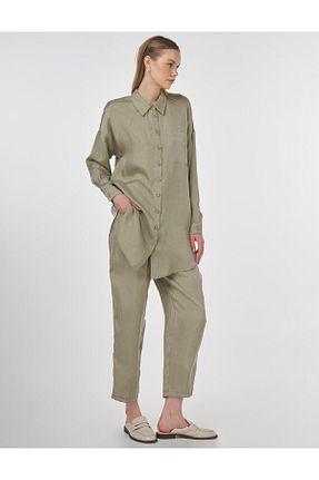 ست بالاتنه و پائین تنه حجاب سبز زنانه رگولار Kayra - کد 937421716