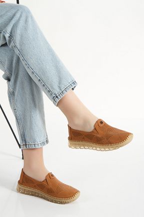 بابت قهوه ای زنانه چرم خالص MOKKASHOES - کد 935323559