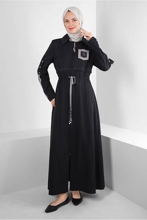 مانتو بلند حجاب مشکی زنانه Alvina - کد 805631175