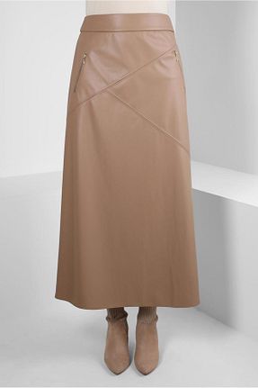 دامن حجاب بژ زنانه رگولار Alvina - کد 791736287