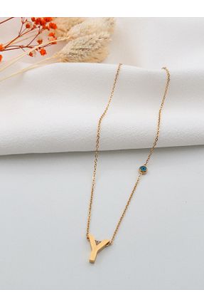 گردنبند استیل ( فولاد ) زرد زنانه استیل ضد زنگ Siya Silver - کد 861364945