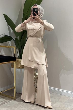 ست بالاتنه و پائین تنه بژ زنانه بافتنی senna - کد 844187470