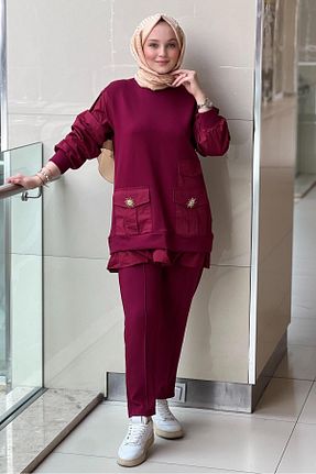 ست بالاتنه و پائین تنه بنفش زنانه بافتنی Missemramiss - کد 922683777