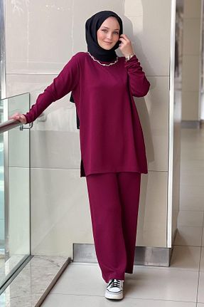 ست بالاتنه و پائین تنه بنفش زنانه بافتنی Missemramiss - کد 919882282