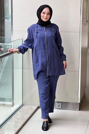 ست بالاتنه و پائین تنه سرمه ای زنانه بافتنی Nuss - کد 935994865