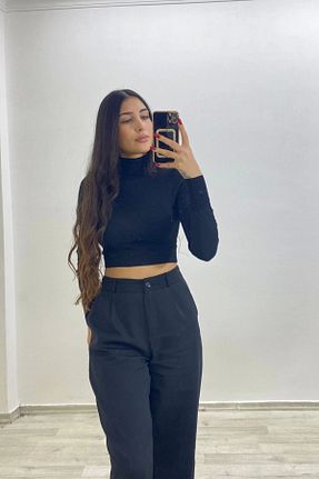 بلوز مشکی زنانه ساده Mihrim Butik - کد 881307496
