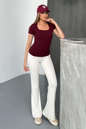 بلوز زرشکی زنانه ساده LACHT - کد 937444341