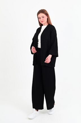 ست بالاتنه و پائین تنه مشکی زنانه بافتنی PİNK FLY - کد 937447373