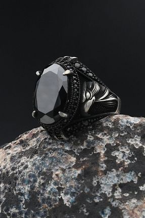 انگشتر نقره مشکی مردانه زیرکن Prestige - کد 159053504
