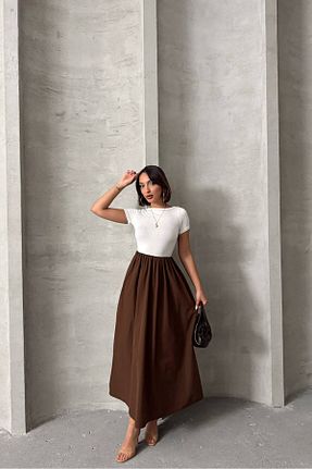 لباس قهوه ای زنانه بافتنی Neşeli Butik - کد 937460759