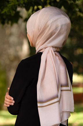شال بژ زنانه ابریشم Vissona - کد 270706896