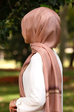 شال قهوه ای زنانه ابریشم Vissona - کد 270705861