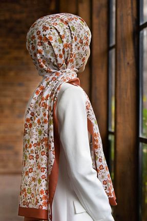 شال قهوه ای زنانه Medine İpeği Vissona - کد 474999652