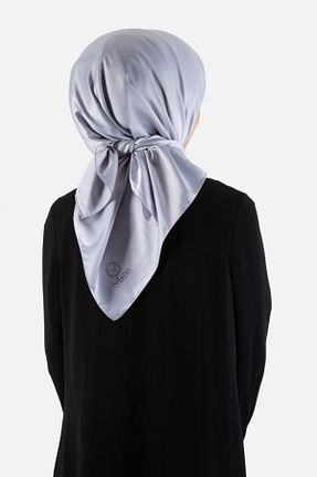 روسری طوسی پلی استر VİOLLA - کد 734428040