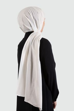 شال سفید زنانه پنبه ای Vissona - کد 730363001